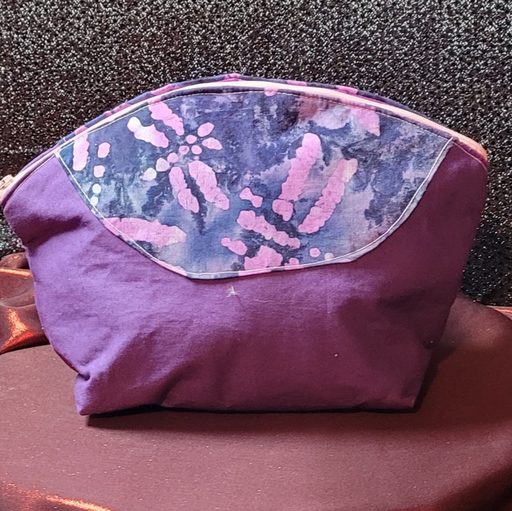 Purple dragonfly cosmetic bag